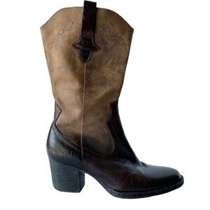 Born Sonoma Brown Heeled Boots with Western Charm